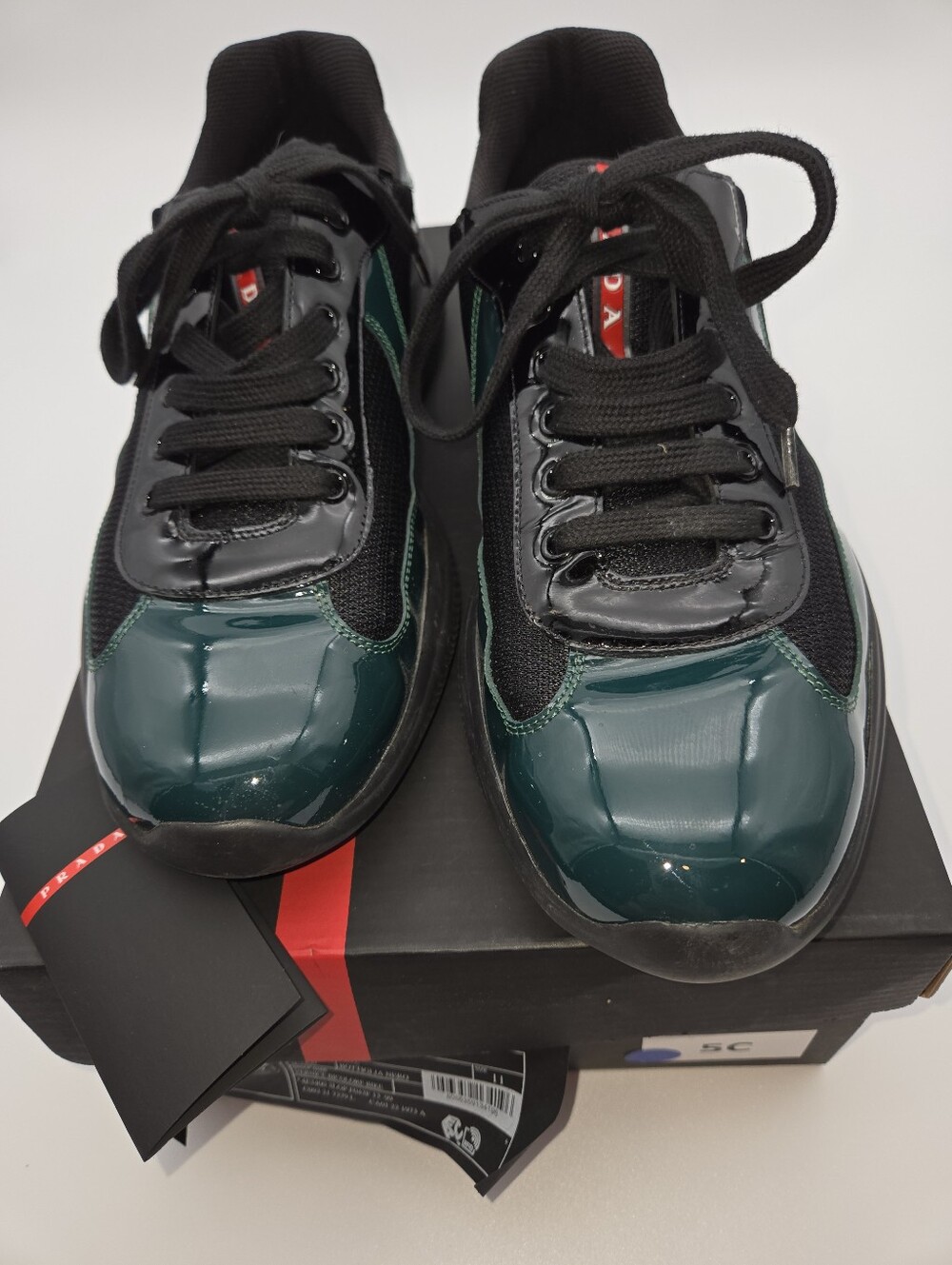Men's PRADA Black and Dark Green Sneakers